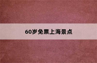 60岁免票上海景点