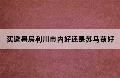 买避暑房利川市内好还是苏马荡好