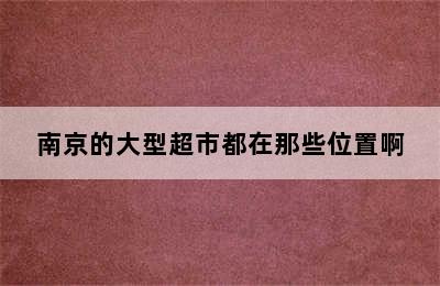 南京的大型超市都在那些位置啊