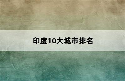 印度10大城市排名