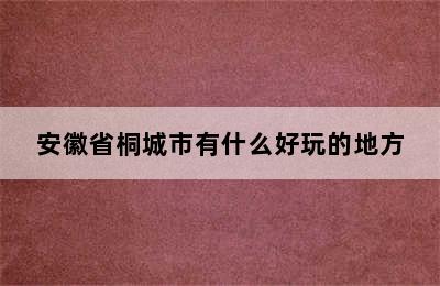 安徽省桐城市有什么好玩的地方