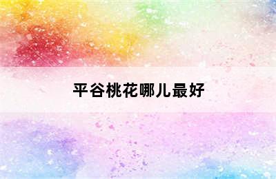 平谷桃花哪儿最好