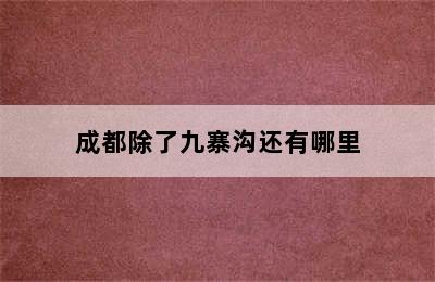 成都除了九寨沟还有哪里