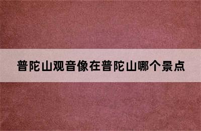 普陀山观音像在普陀山哪个景点