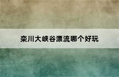 栾川大峡谷漂流哪个好玩