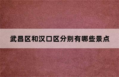 武昌区和汉口区分别有哪些景点