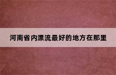 河南省内漂流最好的地方在那里