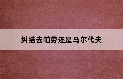 纠结去帕劳还是马尔代夫