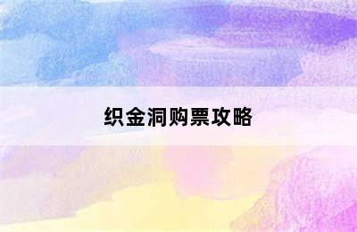 织金洞购票攻略