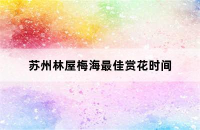 苏州林屋梅海最佳赏花时间