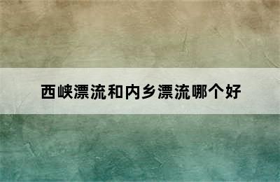 西峡漂流和内乡漂流哪个好