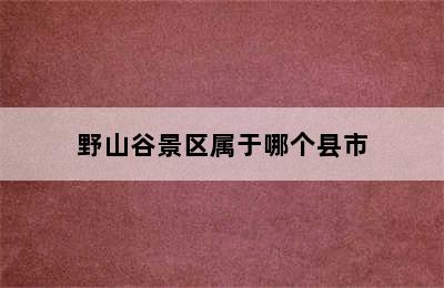 野山谷景区属于哪个县市