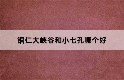 铜仁大峡谷和小七孔哪个好