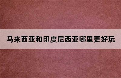 马来西亚和印度尼西亚哪里更好玩