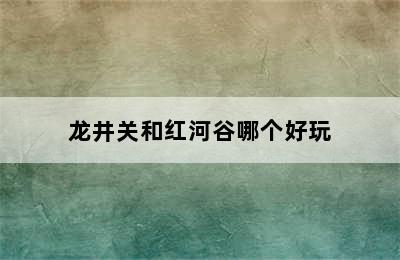 龙井关和红河谷哪个好玩